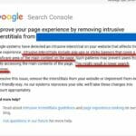 Google Search Console notices for removing intrusive interstitials